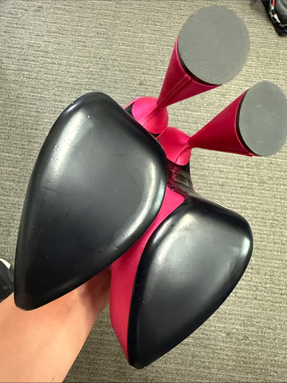 Fuchsia Satin Slingback Pointed-Toe Heels - Picture 8 of 8